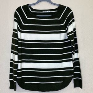 Pink Clover Stitch Fix Valencia Curved Hem Sweater Green Stripe Small
